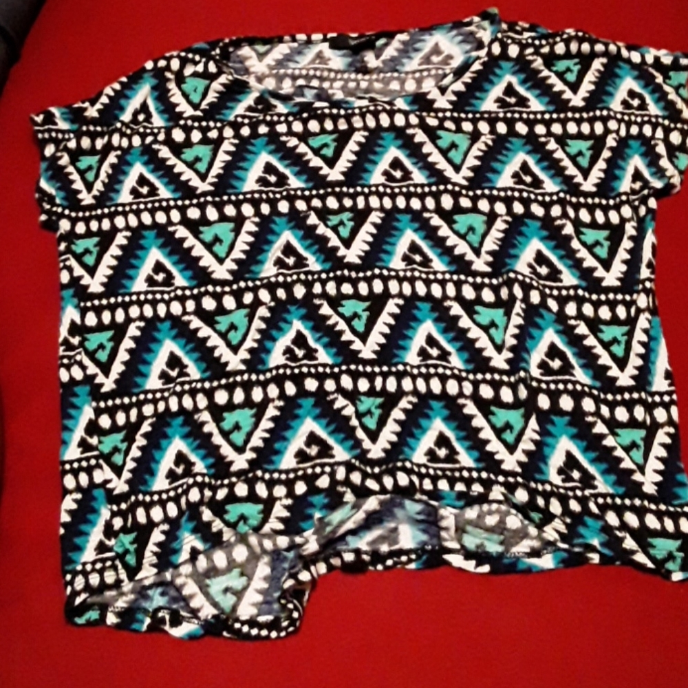 Multi colored short crop shirt